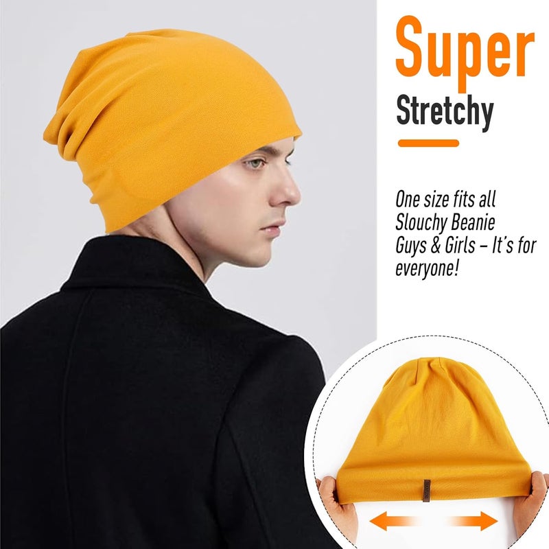 HAMUNI Slouchy Beanie for Women Cotton Beanies Hats Men Lightweight Soft Chemo Headwear Warm Skull Cap for All Seasons - Image 3